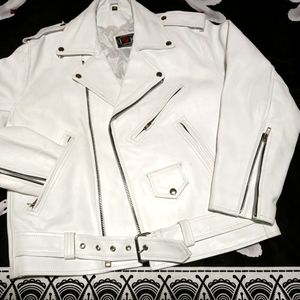 Ik leather Moto biker jacket